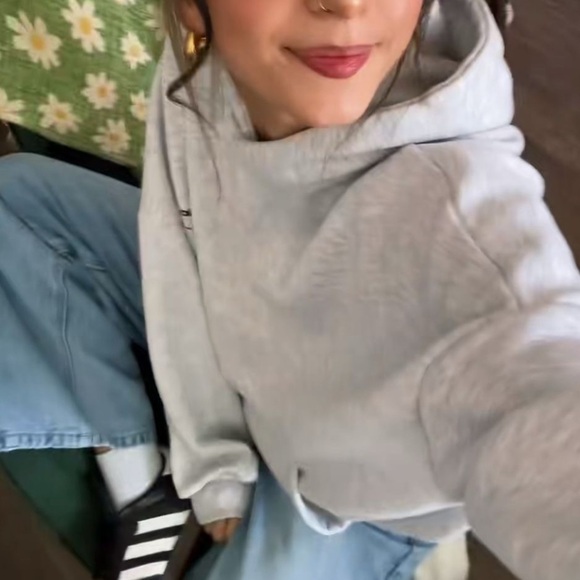 SKIMS Tops - SKIMS Gray Cotton Fleece Hoodie L